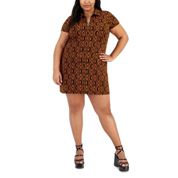 Jolie & Joy  Plus Size Printed Jacquard Fit & Flare Dress  1X NWT - Picture 1 of 2